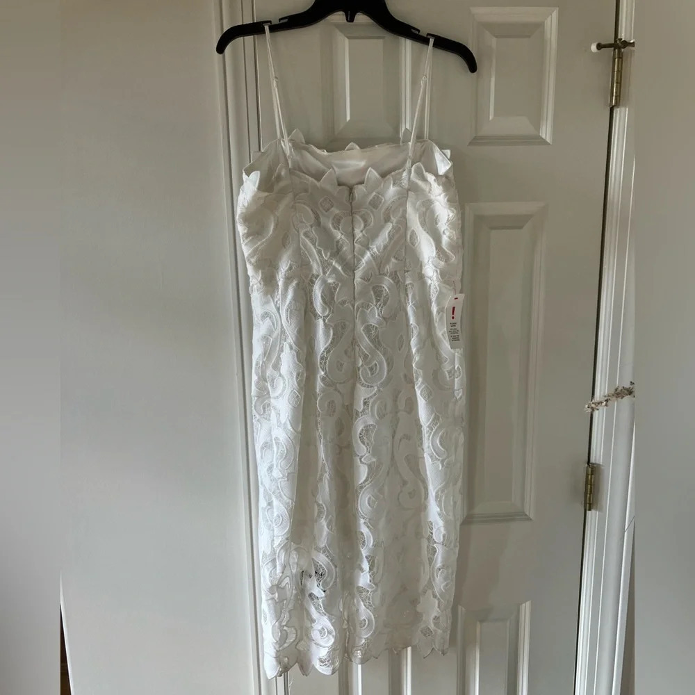 NWT Bardot White Nina Lace Midi Dress 10 - Picture 5 of 6